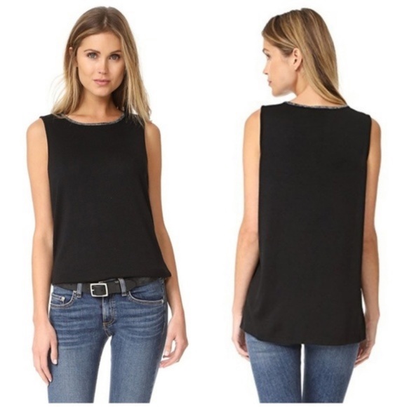 rag & bone Tops - Rag and Bone | Black Tank with grey neck trim